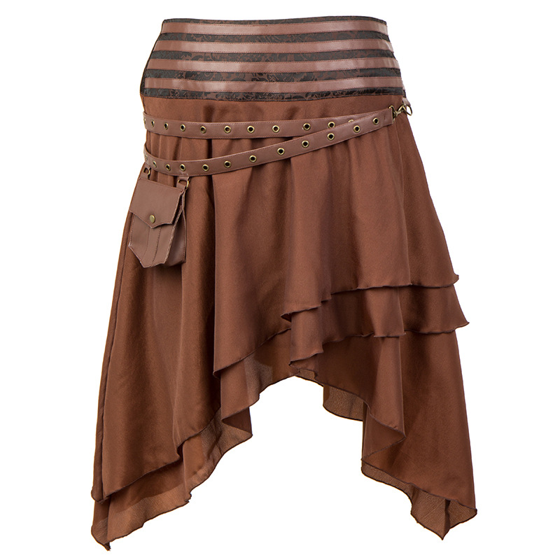 Summer Victorian Clothing - Коричневые Асимметричные винтажные юбки с заниженной