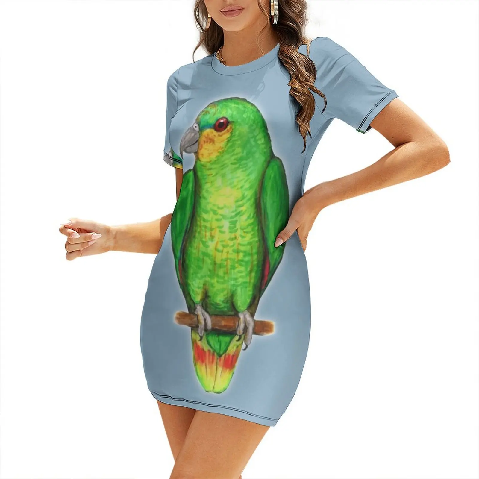 Summer Clothing Amazon - Платье с короткими рукавами с принтом