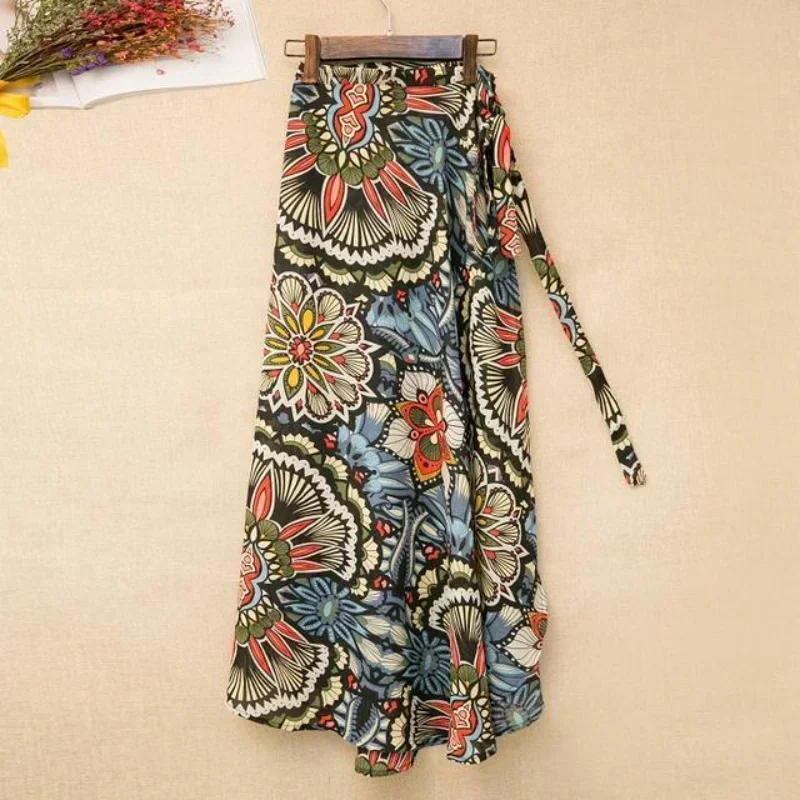 Sarong Pareo Wrap - Женская шифоновая юбка с цветочным принтом,