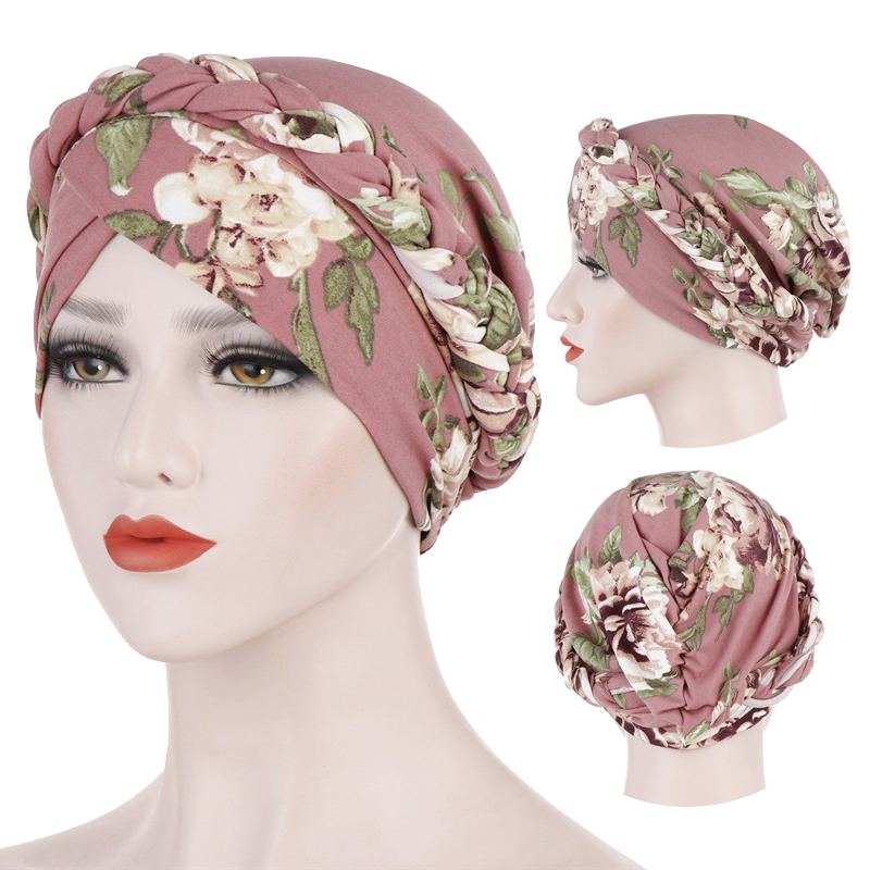 Summer Clothing Hijab - Хлопковый мусульманский тюрбан с принтом, шарф