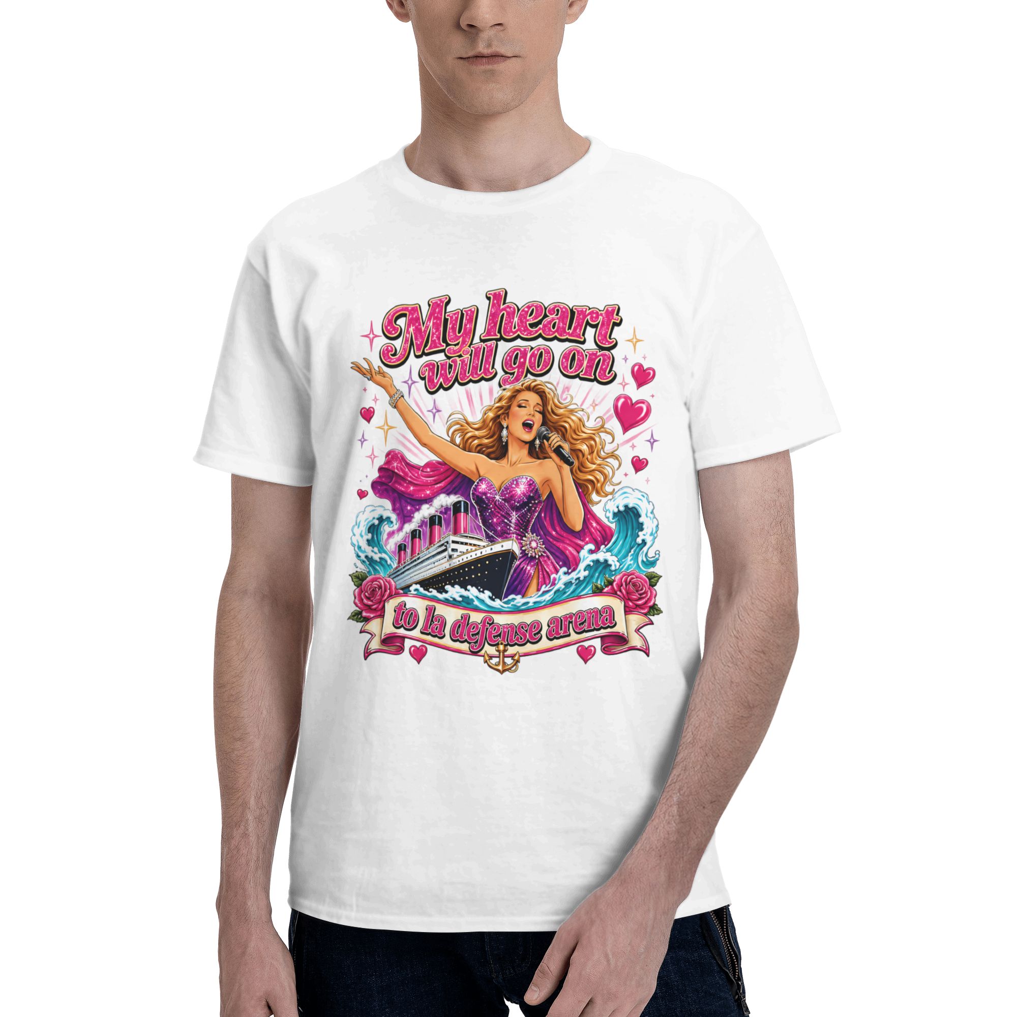 Summer Clothing In Paris - Мужские футболки Celines Dions Paris Concert