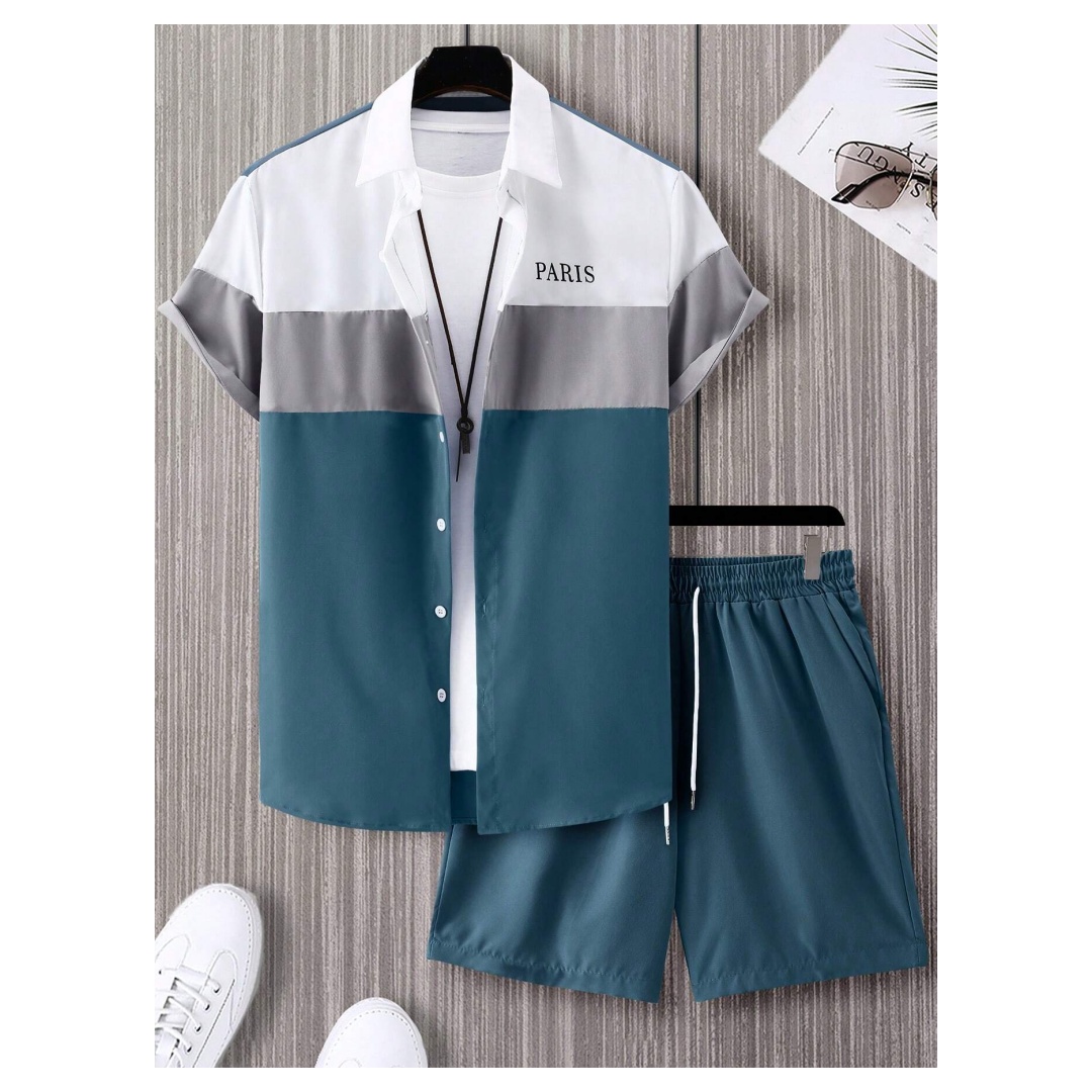 Summer Clothing Trends - Мужской модный костюм сине-белого цвета с