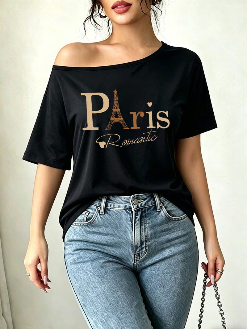 Summer Clothing In Paris - Эстетичная футболка с принтом в парижском