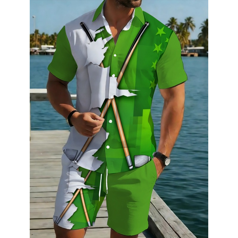 Summer Clothing Trends - Мужской легкий повседневный комплект из рубашки