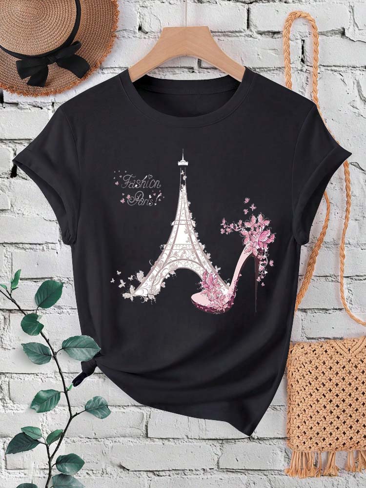 Модная женская футболка с прин – обзор и цена Summer Clothing In Paris