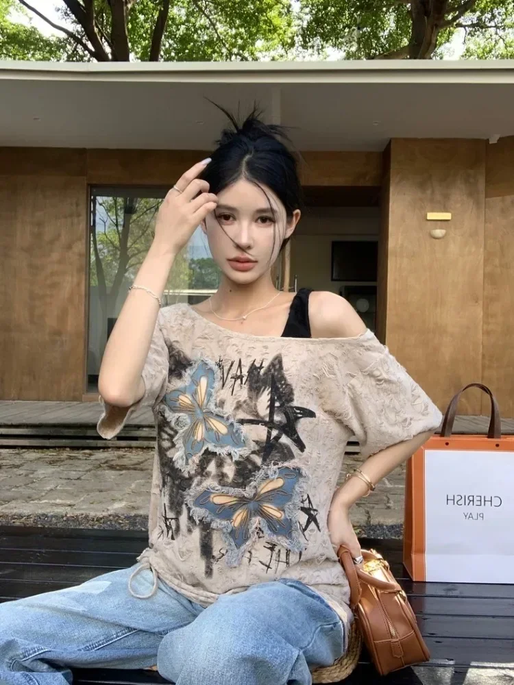HOUZHOU винтажные футболки с р – обзор и цена Summer Grunge Clothing