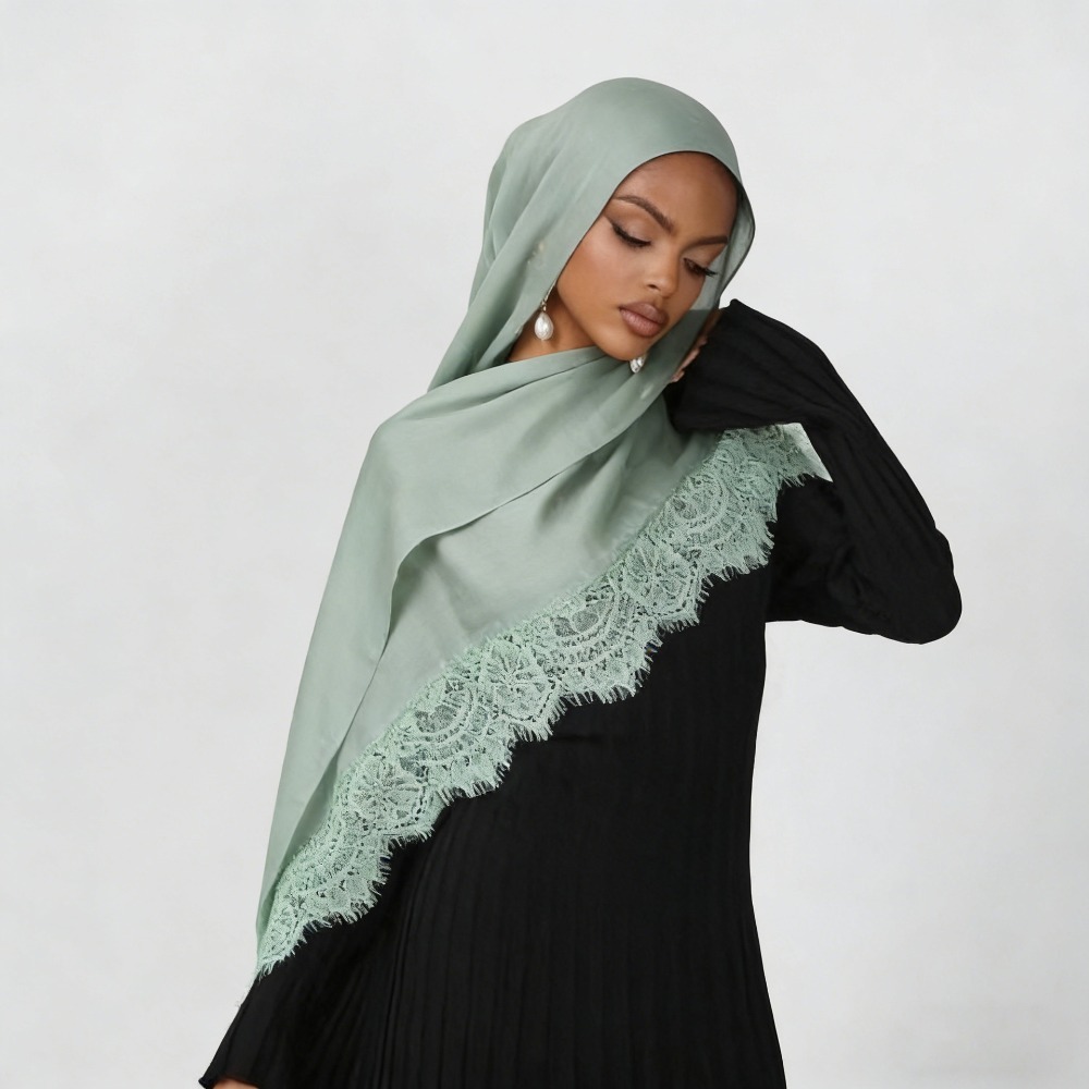 Новый хлопковый хиджаб с круже – обзор и цена Summer Clothing Hijab