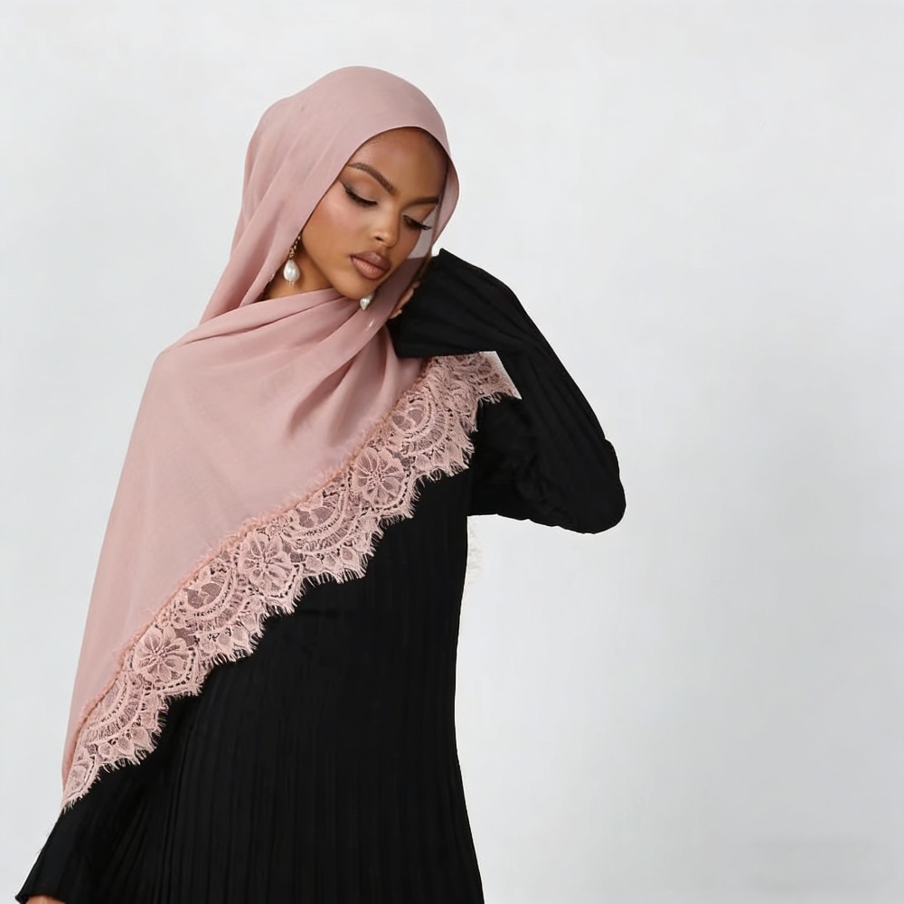 Новый хлопковый хиджаб с круже – обзор и цена Summer Clothing Hijab