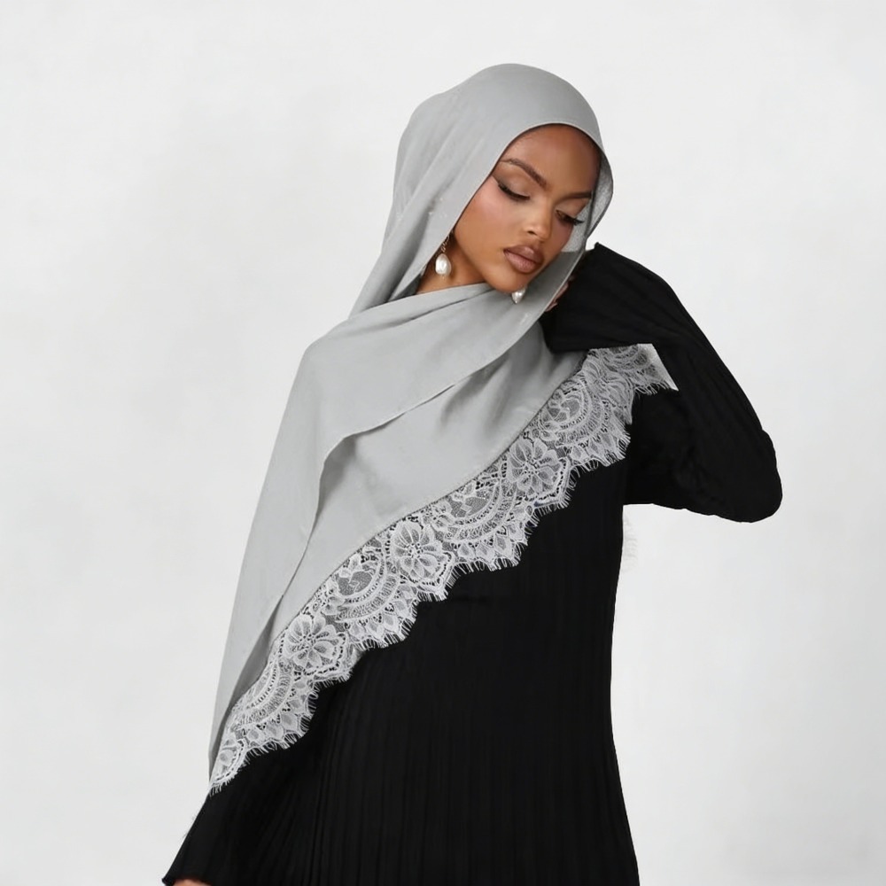 Новый хлопковый хиджаб с круже – обзор и цена Summer Clothing Hijab