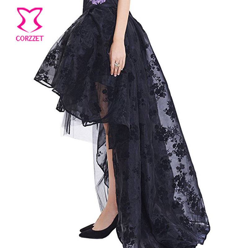 Черная шифоновая юбка с цветоч – обзор и цена Summer Victorian Clothing