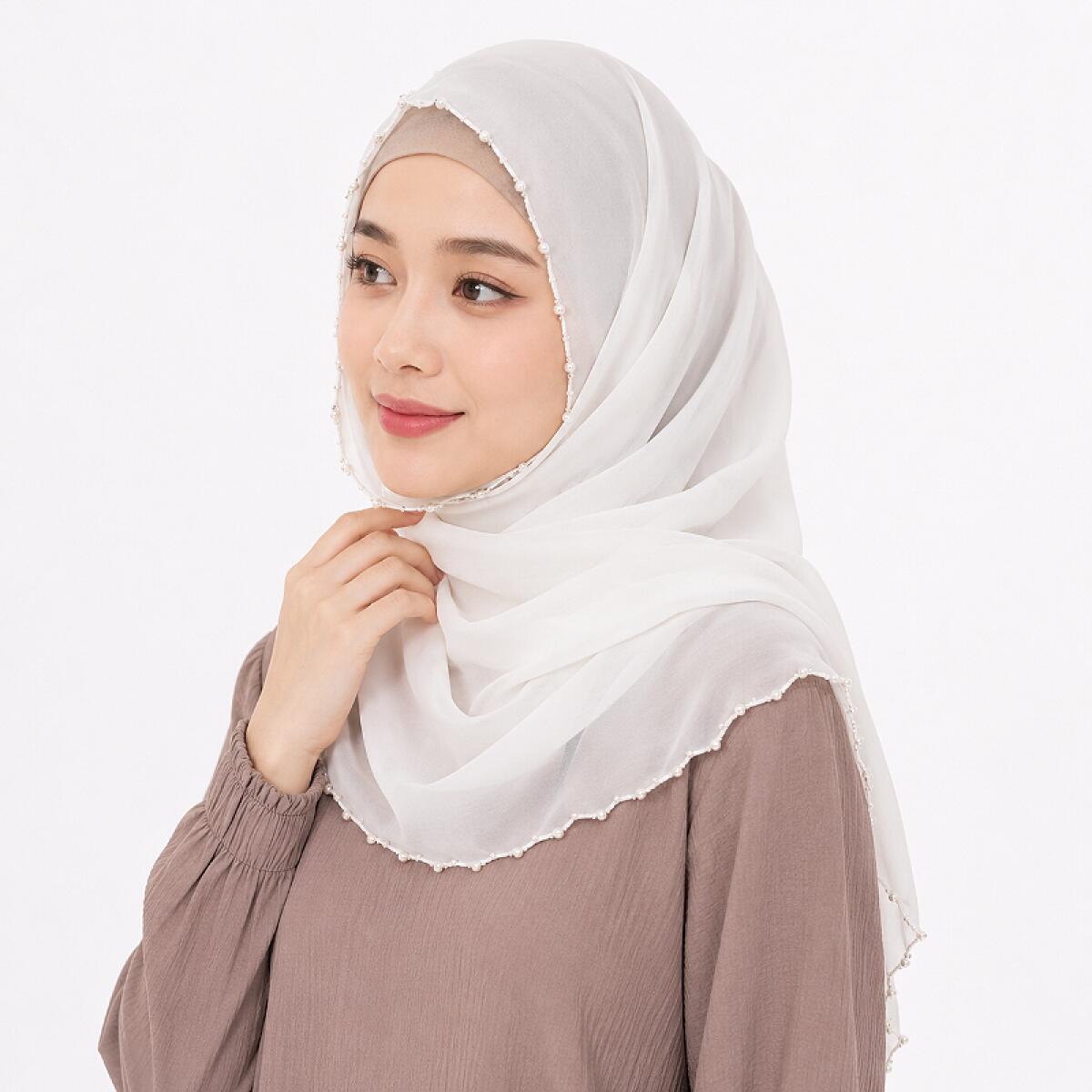 Хиджаб-шарф из шифона с жемчуж – обзор и цена Summer Clothing Hijab
